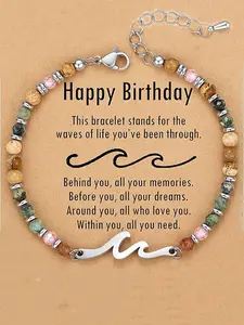 fashionable and simple stainless steel wavy beaded bracelet is the best birthday gift for friends, family and couples. It is a versatile accessory suitable for any occasion. Stackable bracelets