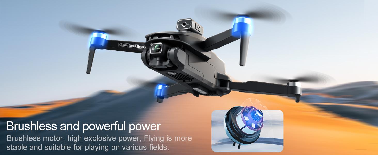 V168 PRO MAX GPS Foldable Drone with 4.5" Screen Controller, Brushless Motor, Optical Flow Positioning, Stable FPV Transmission, One-Key Return, Lightweight RC Drone for Outdoor Flying, Beginners and Gift