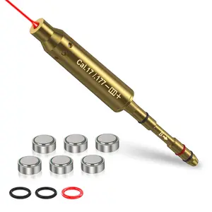 1pc 9mm  End Barrel Laser Bore Sighter - 100-Yard Precision Calibration - Easy to Install at the Barrel End - Quick Zeroing and Precise Calibration - Sturdy and Durable - Low-Power Laser (<5mW) - Includes 6 Batteries and 5 O-Rings
