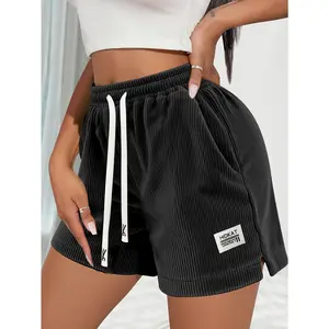 Women's Summer High-Waisted Corduroy Three-Quarter Pants, Versatile Casual Capri Trousers for Daily & Outdoor Wear