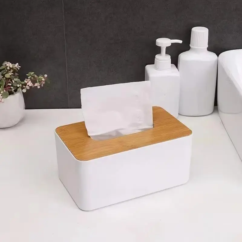 1PC Japanese Simple Wooden Plastic Home Bathroom Accessories Tissue Box Car Drawer Tissue Box Removable Desktop Interior Tissue Organiser