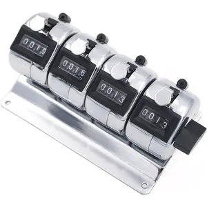 GOGO 4-Key Counter Mount Stand Multiple-Unit Desktop Mechanical Tally Counter for Inventory Church Traffic Bank
