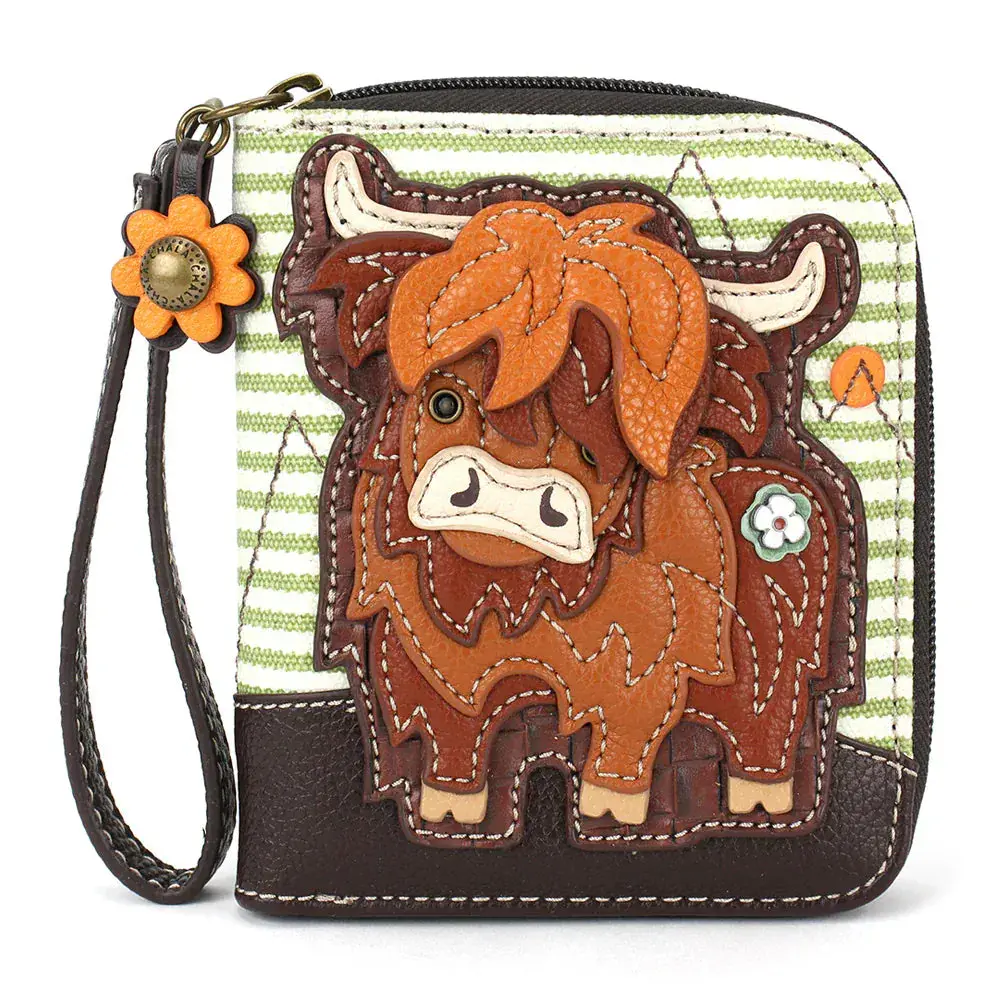 Highland Cow Zip Around Wallet by Chala Vegan!