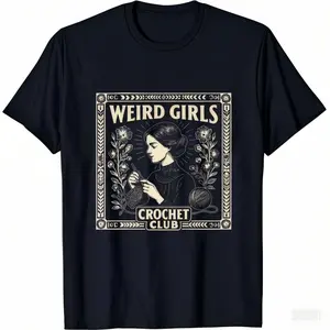 Weird Girls Crochet Club T-Shirt | Vintage style, Crochet shirt, Crochet club, gift for crocheter, crochet humor, alternative crochet