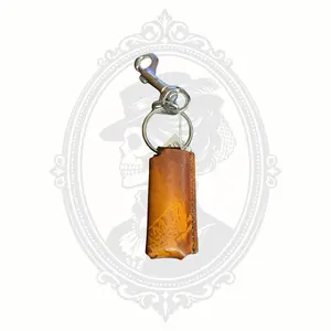 Vintage Western Wagon Leather Lighter Holder Keychain – Tooled Conestoga Design (NOS)