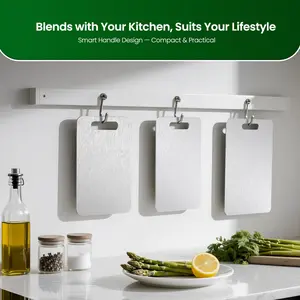 Titanium Cutting Board 6" × 10", 100% Pure Titanium Kitchen Cutting Board, Double-Sided Metal Chopping Board for Meat, Fruits & Vegetables, Lightweight, Durable & Dishwasher Safe