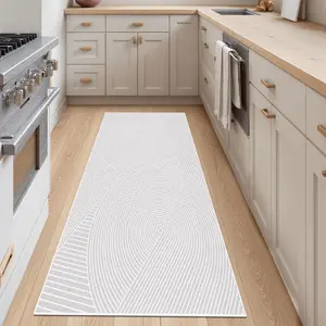 Abstract Stripe Pattern Kitchen Runner Rug, 1 Count Non-slip Soft Floor Mat, Decorative Carpet for Home Kitchen Living Room Bedroom