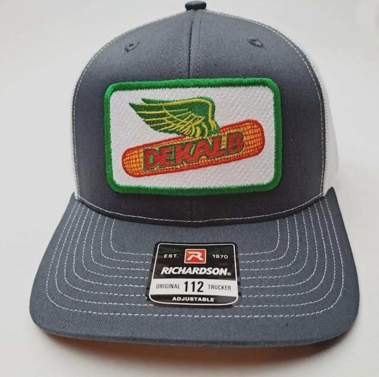 Dekalb Flying Corn Patch Richardson 112 Trucker Cap Hat Mesh Snapback Multicolor and Adjustable Fit for Men and Women