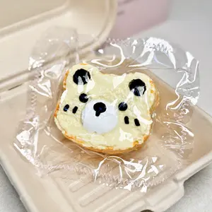 【Buy 3 get 1 free】Bear Toast taba squishy Food-Grade Silicone Slow-Rising Rebound Squishy Fidget Toys for Stress Relief - Soft Squeeze Toys with Thick Creamy Slime Texture, Handmade Non-Toxic Sensory Toys Rubber