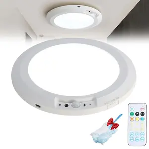 Rechargeable Ceiling Light with Remote, Motion Sensor Ceiling Light Magnetic Battery Operated, 3 Color Temps Dimmable Battery Powered Closet Light for Hallway Stairs Shed Garage, No Wiring
