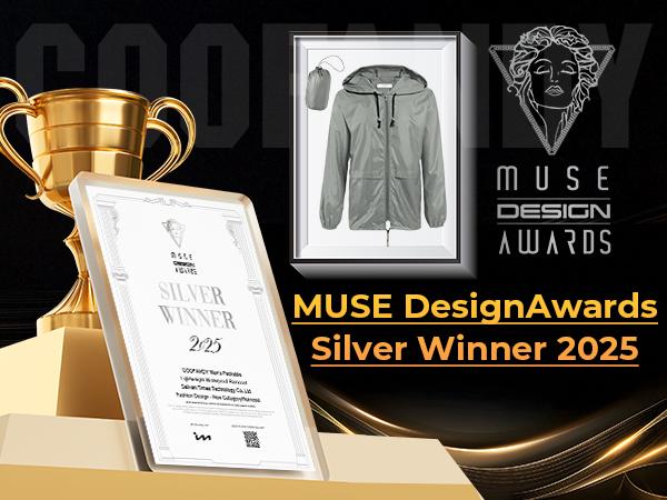 COOFANDY Men's Packable Jacket Outdoor Waterproof Hooded Lightweight Classic Cycling Raincoat for Hiking/Outdoor/Camping Fabric Menswear Zipper Breathable Relaxed Fit Long Sleeve Tops Athletic Outerwear Activewear Blazer