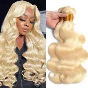 Rovess 613 Bundles Human Hair 12A Blonde Bundles Human Hair Body Wave 100% Real Human Hair 100% Unprocessed Brazilian Virgin Hair 613 Body Wave Human Hair Bundles