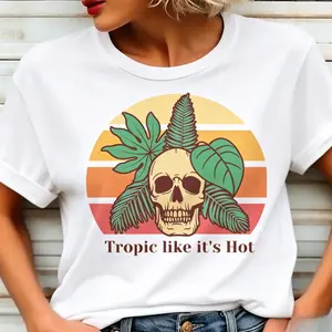 Skeleton Summer Tees Skeleton Vacation Beach T-Shirts Cruise Ship Tshirts Cruise Vacation Tops Womens Skeleton Tropical T-Shirts Fun Summer Cruise Tops