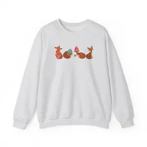 Winter Fox Sweatshirt, Cottagecore Nature Crewneck, Cute Forest Critter Pullover, Forestcore Foxes Graphic Sweater, Trendy Animal Lover Gift