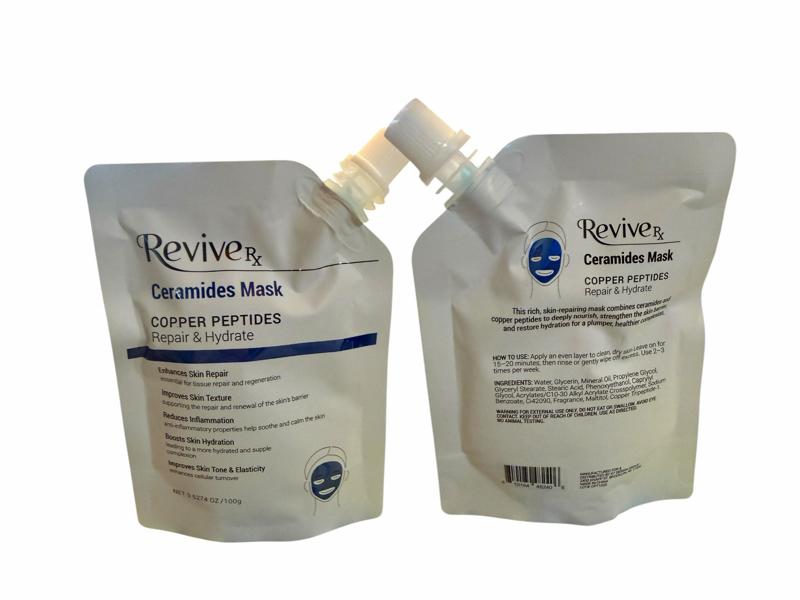 4-Pc REVIVE RX COPPER PEPTIDES REPAIR& HYDRATE SKINCARE SET-copper peptide face cleanser 5Fl Oz, copper peptide Ceramides mask 3.5374 Oz, copper peptides cellular renewal elixir 3.3 Fl Oz,copper peptides face & neck firming cream net 1.764 oz