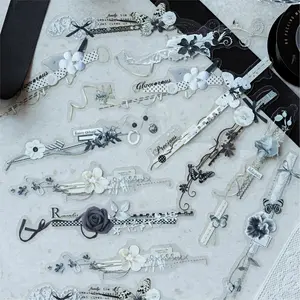 20 Sheets/Bag Lace Floral Themed Creative Stickers, PET Material for Scrapbooking, Sticker Pack, Decorate Your Journal and Planner