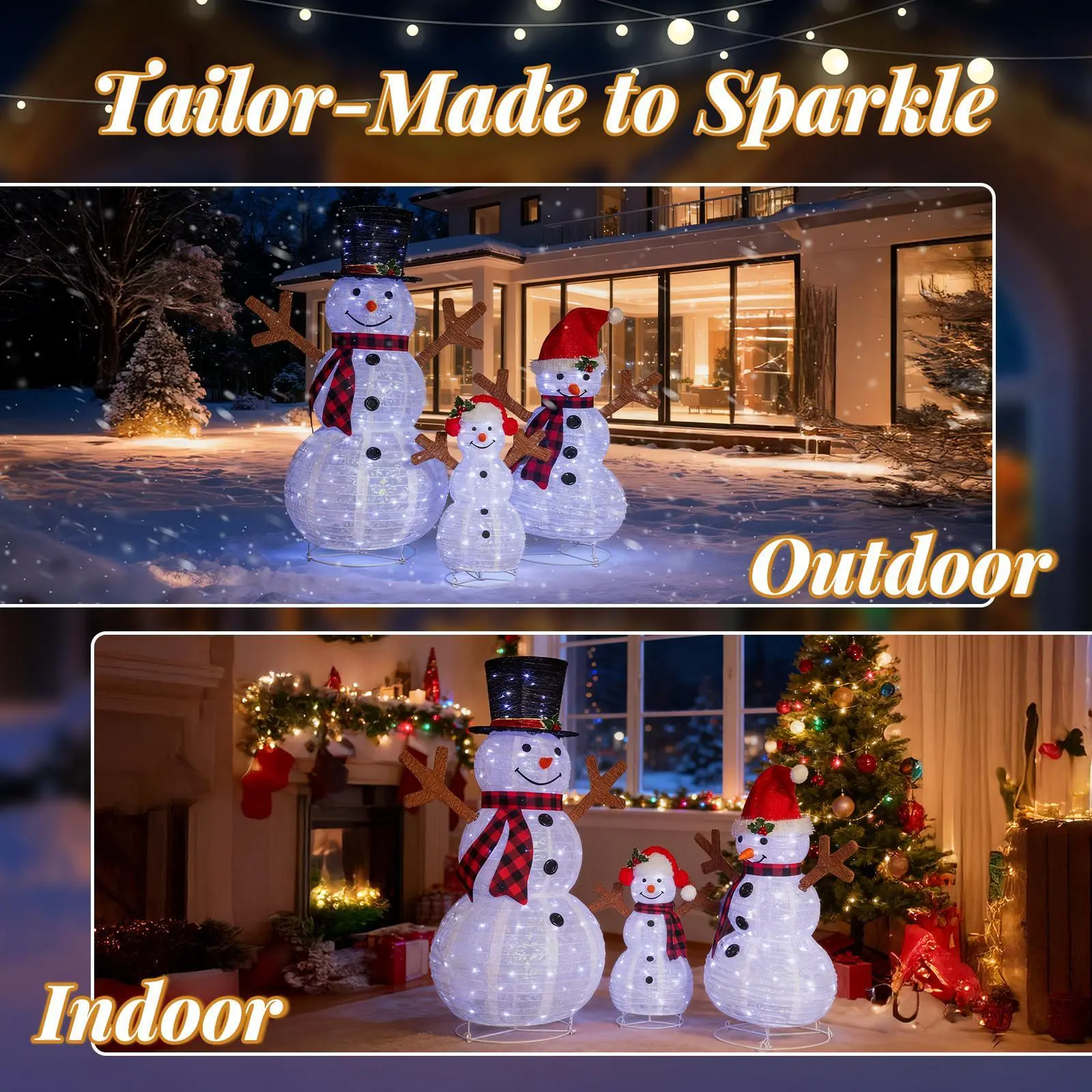 3pcs Snowman Family