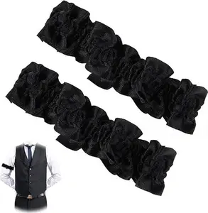 1Pair Arm Garters for Men & Women - 1920's Armband Garter Anti-Slip Shirt Sleeve Holders - Classic Casino Dealer