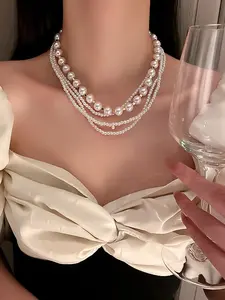 Elegant Multi-Layer Baroque Pearl Necklace, Stylish Jewelry Accessory for Women, Perfect Gift for Special Occasions, Elegant Beaded Necklace
