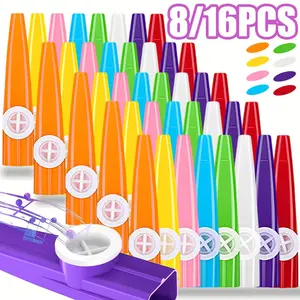 8/16pcs 11.5cm Plastic Kazoo - Vintage Classic Vocal Wind Instrument, Musical Instrument, Portable Music Production Background Accompaniment, Easy-to-Play Party Sounding Props for Music Enthusiasts and Beginners