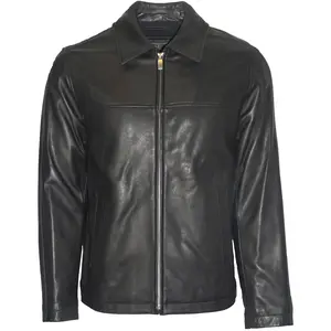 Dockers Men's Zip Front Leather Jacket