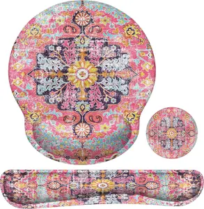 Ergonomic Mouse Pad Set With Wrist Rest Non-Slip Base For Home