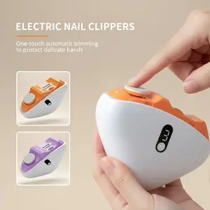 2-in-1 Electric Nail Clipper with Nail File & 3 Speed Gears Nail Trimmer Electric with LED Light & Storage Box Wireless Automatic Nail Clippers