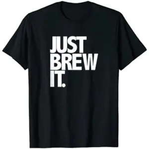 KEMJKVG Just Brew It Coffee Lover Unisex T-Shirt, 100% Cotton Casual Short Sleeve Tee, Barista & Home Brewing Gift women earthy clothes teen vintage clothing western outfits summer