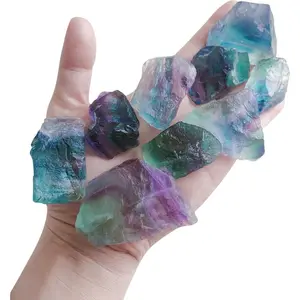 1 lb Rough Crystals Bulk Raw Rainbow Fluorite Healing Stones for Tumbling Wire Wrapping Wicca Reiki Meditation