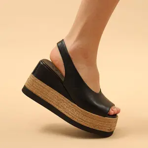 Agnesa Black Women`s Summer Casual Platforms