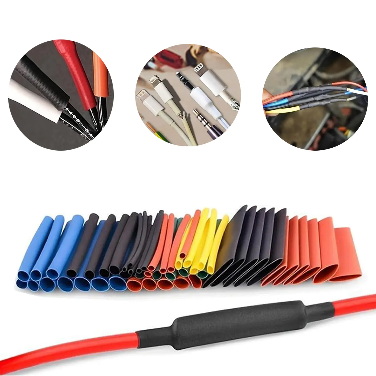 Heat Shrink Tubing Kit,Convenient Heat Shrink Wire Insulation Protective Cover for Tool Box,Assorted Size Heat Shrink Tubing Wire for Car Boat Motorcycle,Durable Automotive Cable Sleeve Heat Shrink Tube.