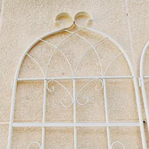 2 Pack Metal Garden Trellis – 86.7"H x 19.7"W. Cream White, Rustproof. Powder Coated + Galvanized – Double Protection. Easy Assembly – Pre-Cut & Pre-Drilled