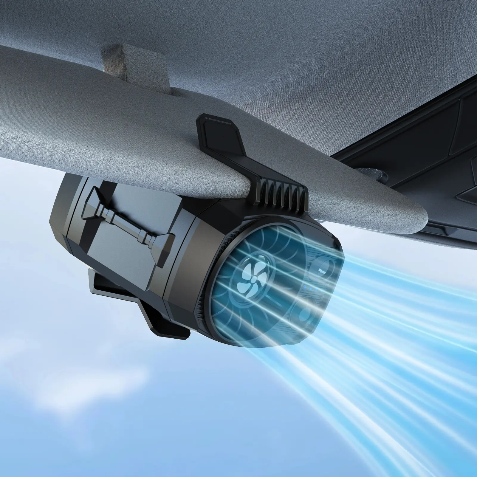 Portable Waist Fan, Clip Fan, Cool Clip, Neck, 27 hours long battery life, Detachable 4-speed 360° rotating LED night light (with 2 modes), USB rechar