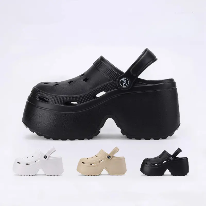 2025 Height Increasing Clogs for Women, Summer Outdoor Fashion Thick Sole 9CM High Heel Platform Non-Slip Beach Sandals for Women