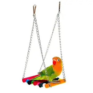 Colorful Hanging Hammock Swing Toys for Pet Birds Perfect for Parrots Parakeets Budgies and Cockatiels