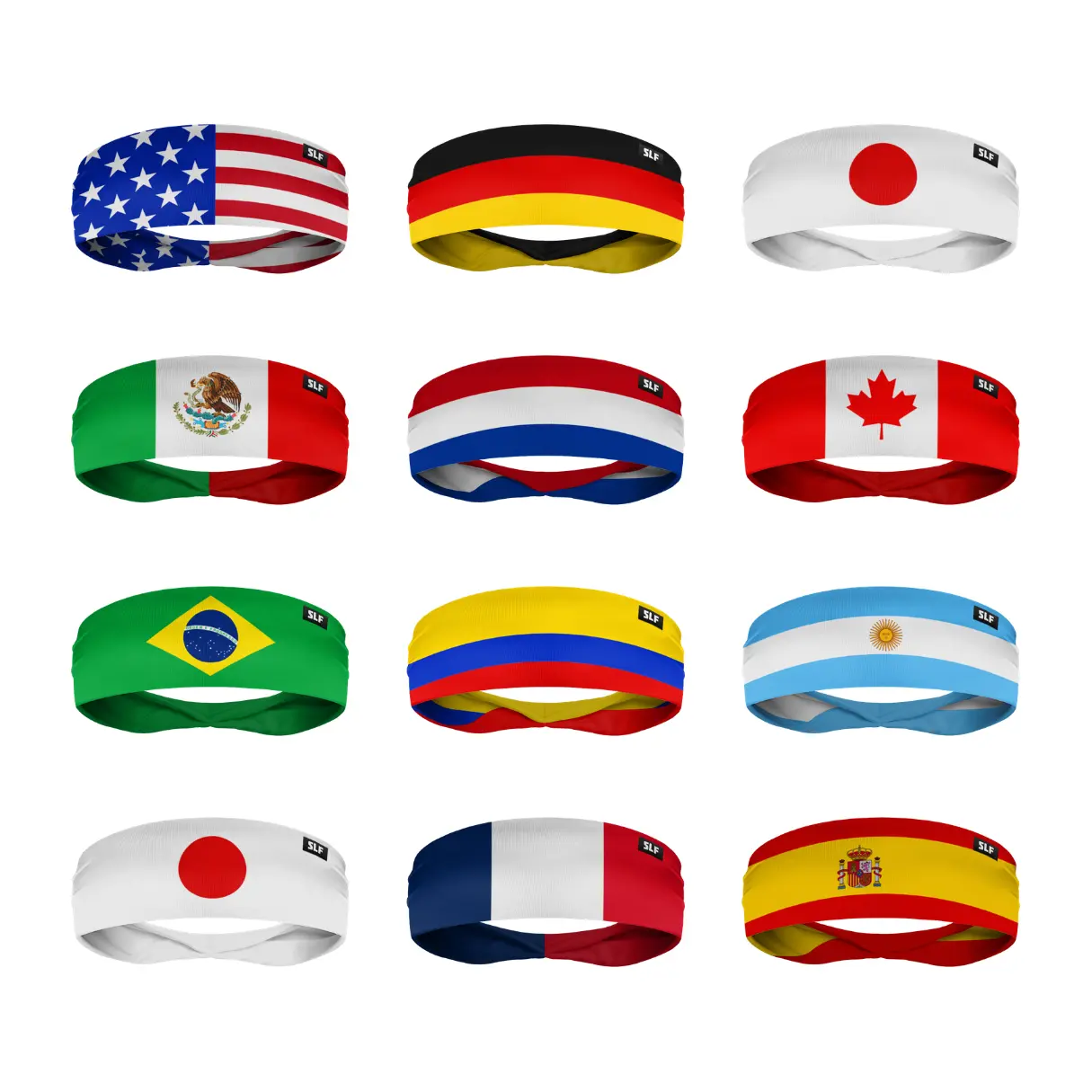 SLEEFS World Flag Kids Wide Headband - Lightweight Breathable Performance Fabric for Athletes - Sweat-Wicking Comfort Stretch Fit - One Size Fits Most - Ideal for Football Baseball Basketball Soccer