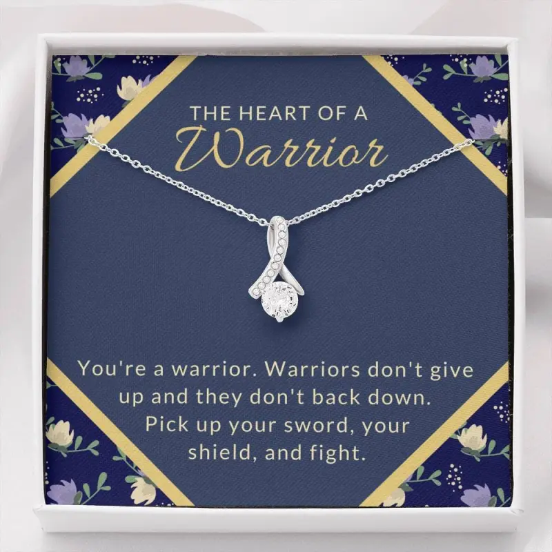 Personalized Dainty Ribbon Necklace, PTSD Gift Necklace, PTSD Jewelry, PTSD Necklace, Chemo Gift, Ovarian Cancer, Trigeminal Neuralgia, Anxiety