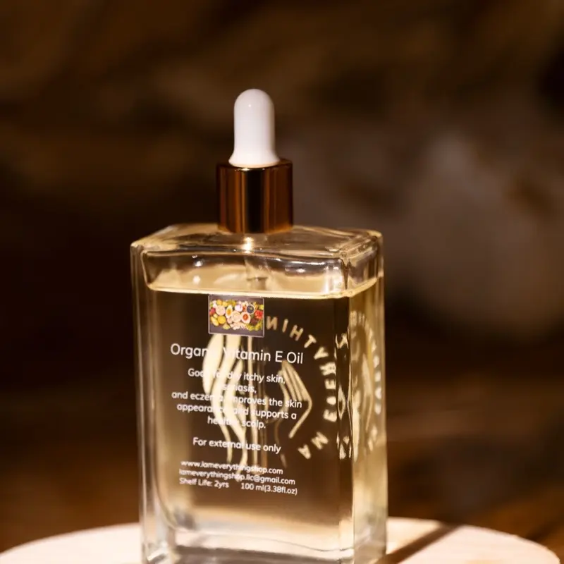 100% Pure Organic Vitamin E Oil -Cold-Pressed for Hair, Antioxidant-Rich Formula,Face, Body Hair  DIY Skincare Blends