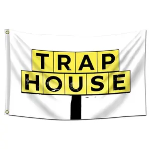 Trap House Flag, 3x5ft Size Premium Quality Banner with Brass Grommets & Vibrant Colors, Home Decor for College Dorm Room, Man Cave