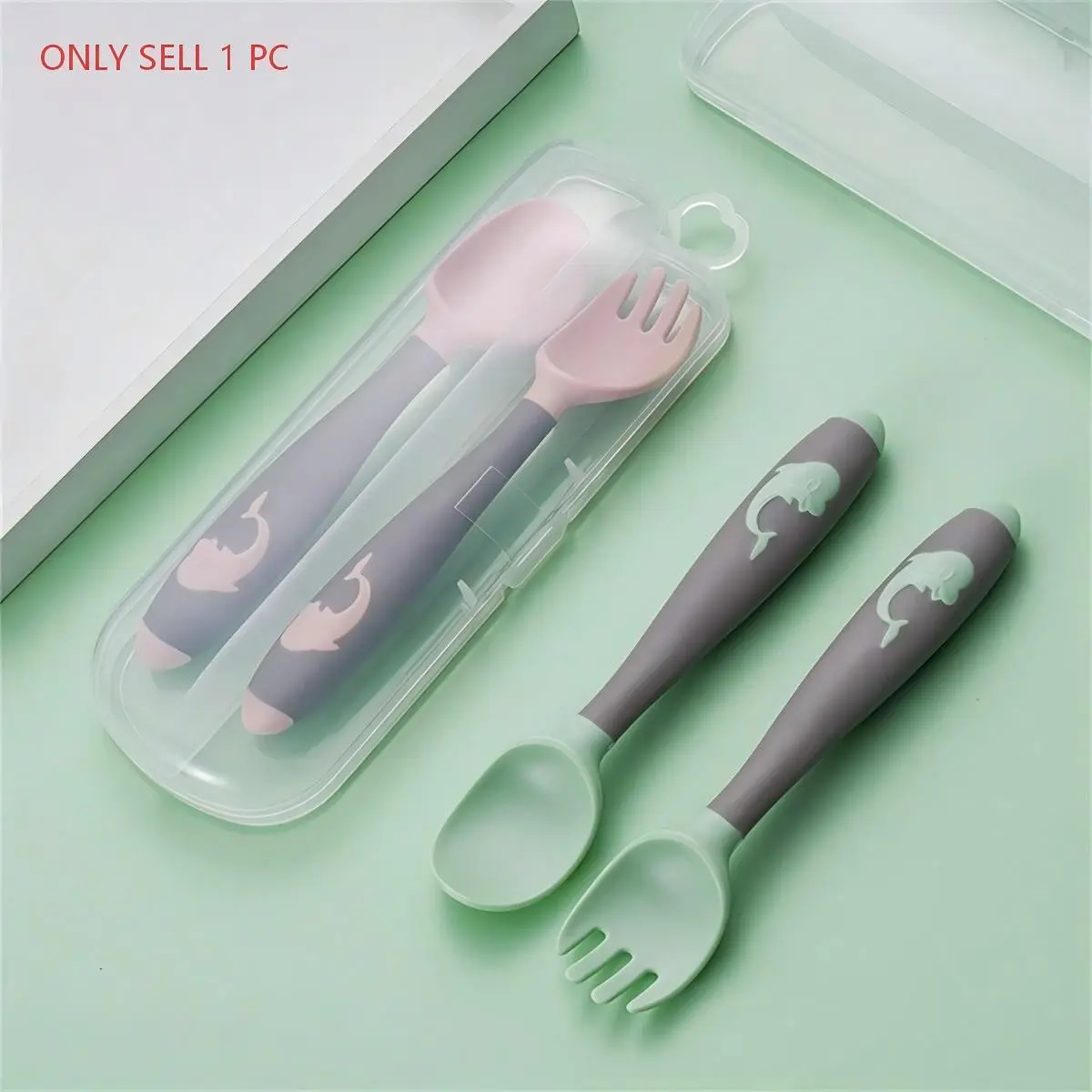 Kids Feeding Utensils Set, Cutlery Utensil Sets, Toddler Spoons And Forks, 2-Piece Bendable Spoon & Fork with Storage Box, Utensils Included, Perfect for Training & Mealtime, Durable Plastic Material, Durable Utensils Tableware