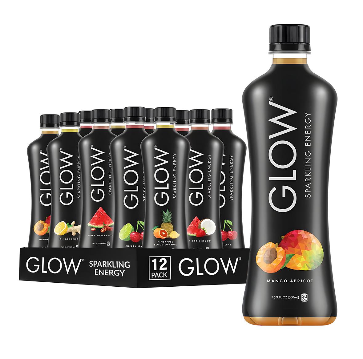 GLOW - Sparkling Energy - 16.9oz Sugar-Free Functional Drink with Electrolytes, Vitamins & Antioxidants