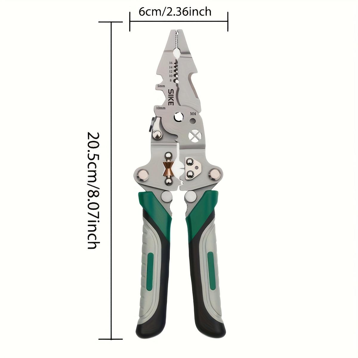 Foldable Multi-Function Wire Stripper Pliers, Heavy-Duty High Carbon Steel Electrician Tool for Stripping, Cutting, Crimping & Gripping