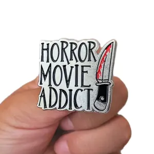 Horror Movie Addict Enamel Pin