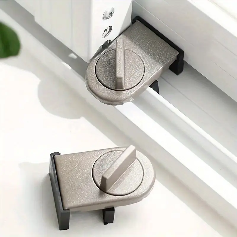 2PCS Heavy-duty aluminum alloy safety lock for sliding doors and windows - Window Stopper, enhanced anti-theft, child-safe pinch and drop-proof design for improved home security