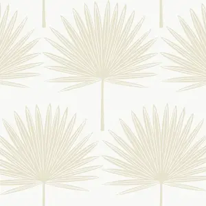 Tempaper & Co. 56 sq ft Stamped Palm Peel and Stick Wallpaper Beige