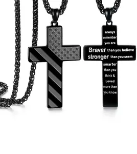 Easter Gifts Cross Necklace for Men Teens Boys Gifts Graduation Teenage Him 10 12 Year Old Ideas Confirmation Birthday Cool Boyfriend Chain Son Christmas Day Stocking Stuffers Valentines Christmas Black Friday Cyber Monday Holiday Gifts