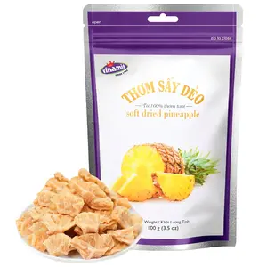Vinamit Dried Pineapple Chunks 3.5 oz, Sweet & Tangy Tropical Fruit Snack, No Artificial Colors, Candied Pineapple Pieces for Hiking, Travel, Baking, Lunch Boxes and Everyday Snacking