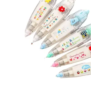 Creative Cartoon Press Type Lace Stationery Decorative Tape Pen for Scrapbooking, Magazines, Planner DIY Craft Supplies, Planner Accessories