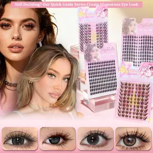 AYRMILLA black/brown, optional 10 rows of large capacity beautiful false eyelashes, natural DIY, playful cartoon fish tail fairy style, ultra-fine stem feather tail grafting eyelashes, cross grafting，Makeup, Daily, Cosmetic