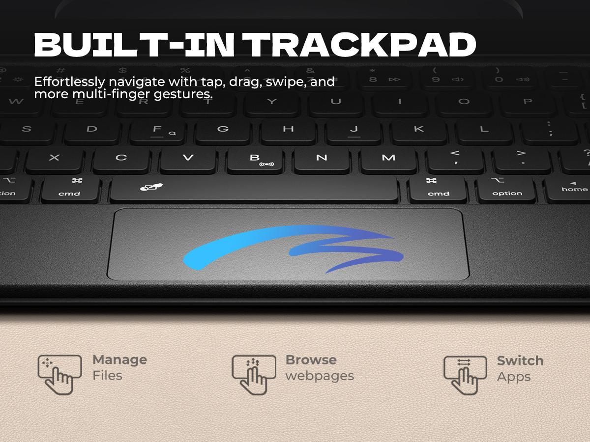 Dexnor for iPad (A16) 11th/10th Generation Case with Keyboard Ultra-Light Magnetic Detachable Folio Keyboard Cover Multi-Touch Trackpad Backlit for iPad 10th Gen 10.9" (2022)/11th Gen (2025)